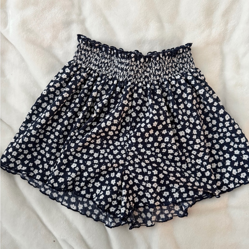 Zara Girls Navy and White Floral Shorts